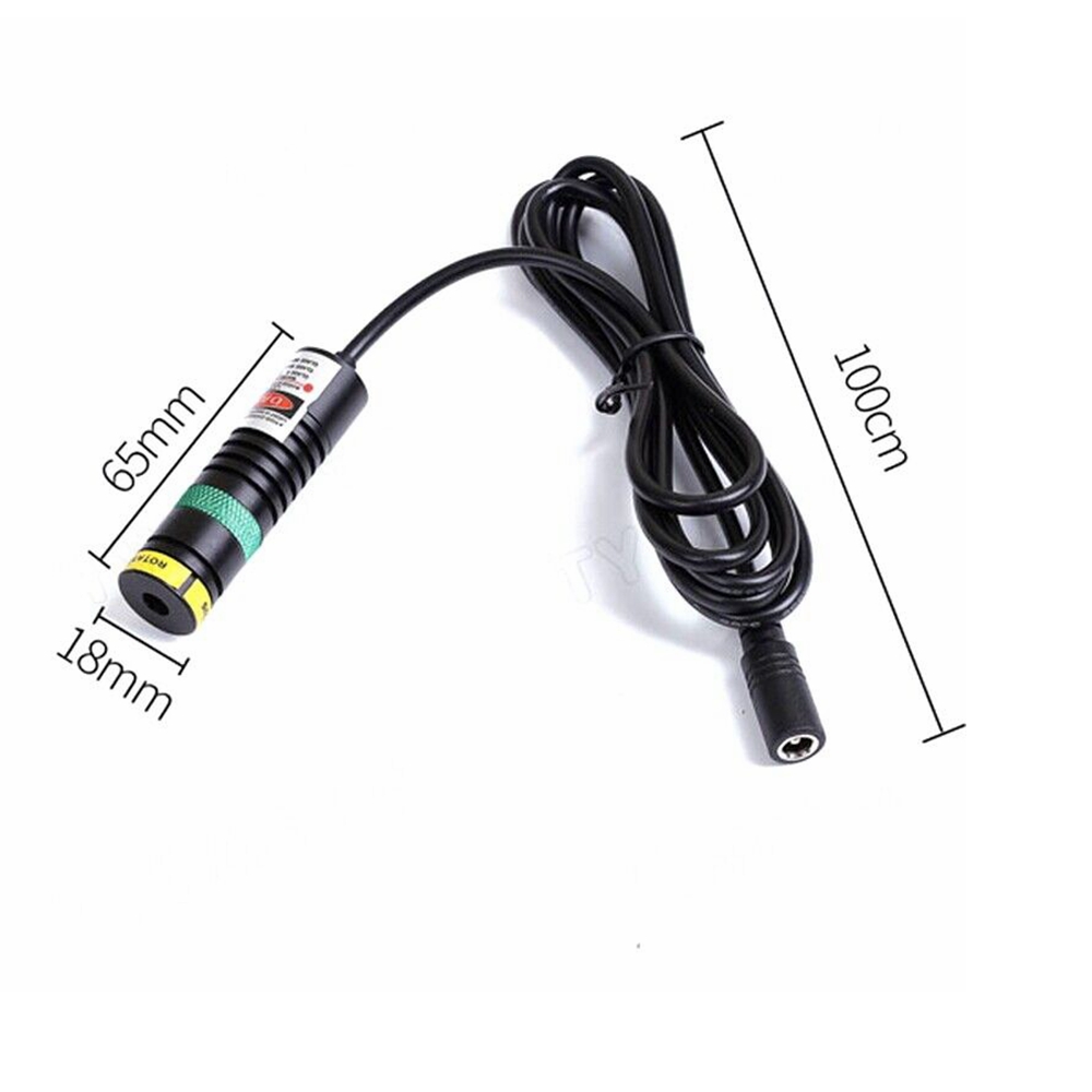 Industrial Laser Line Module - Adjustable Focus 505nm 30mW Green Dot/Line/Cross