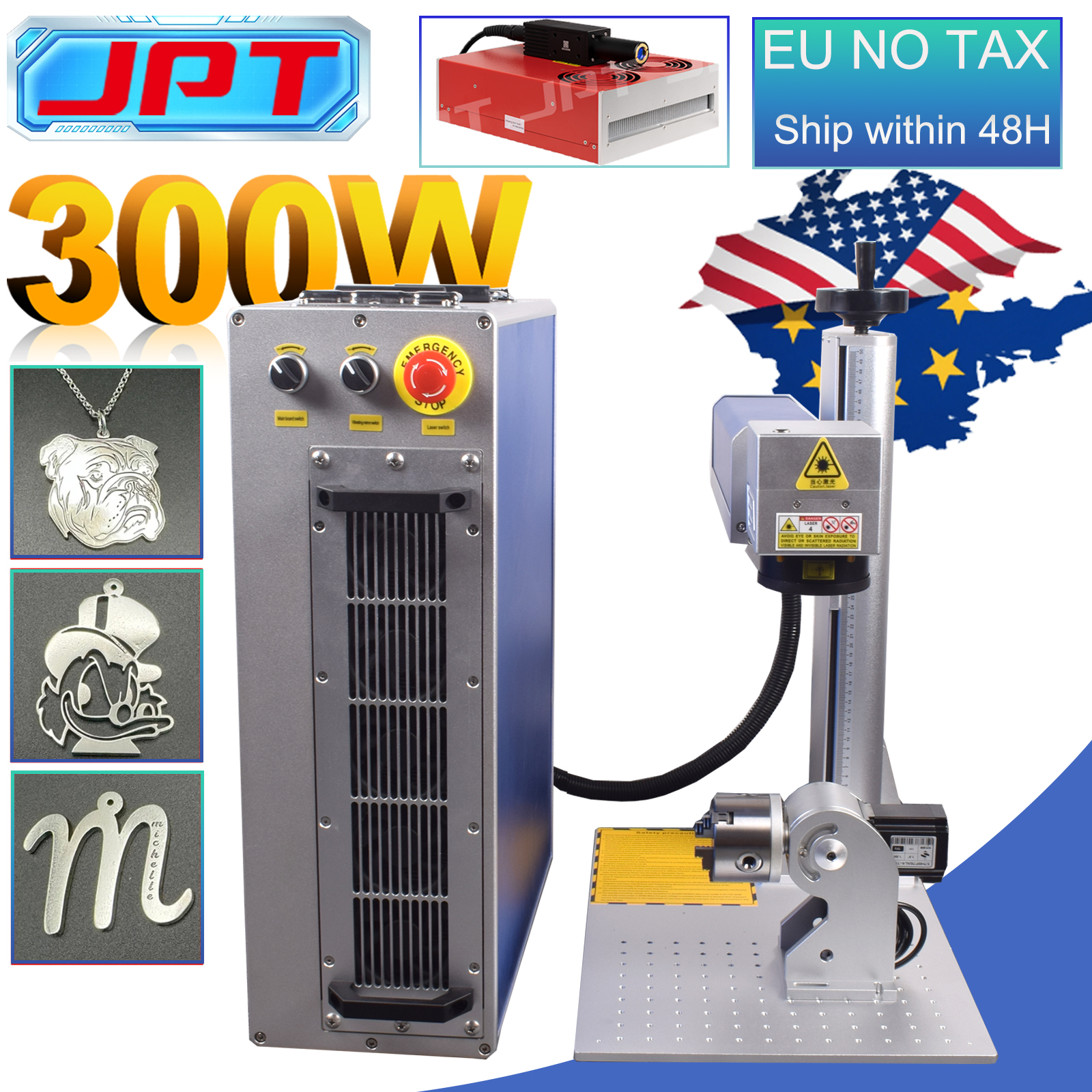 Industrial Laser Engraver For Metal - 300W Fiber Laser Marking Machine 60W