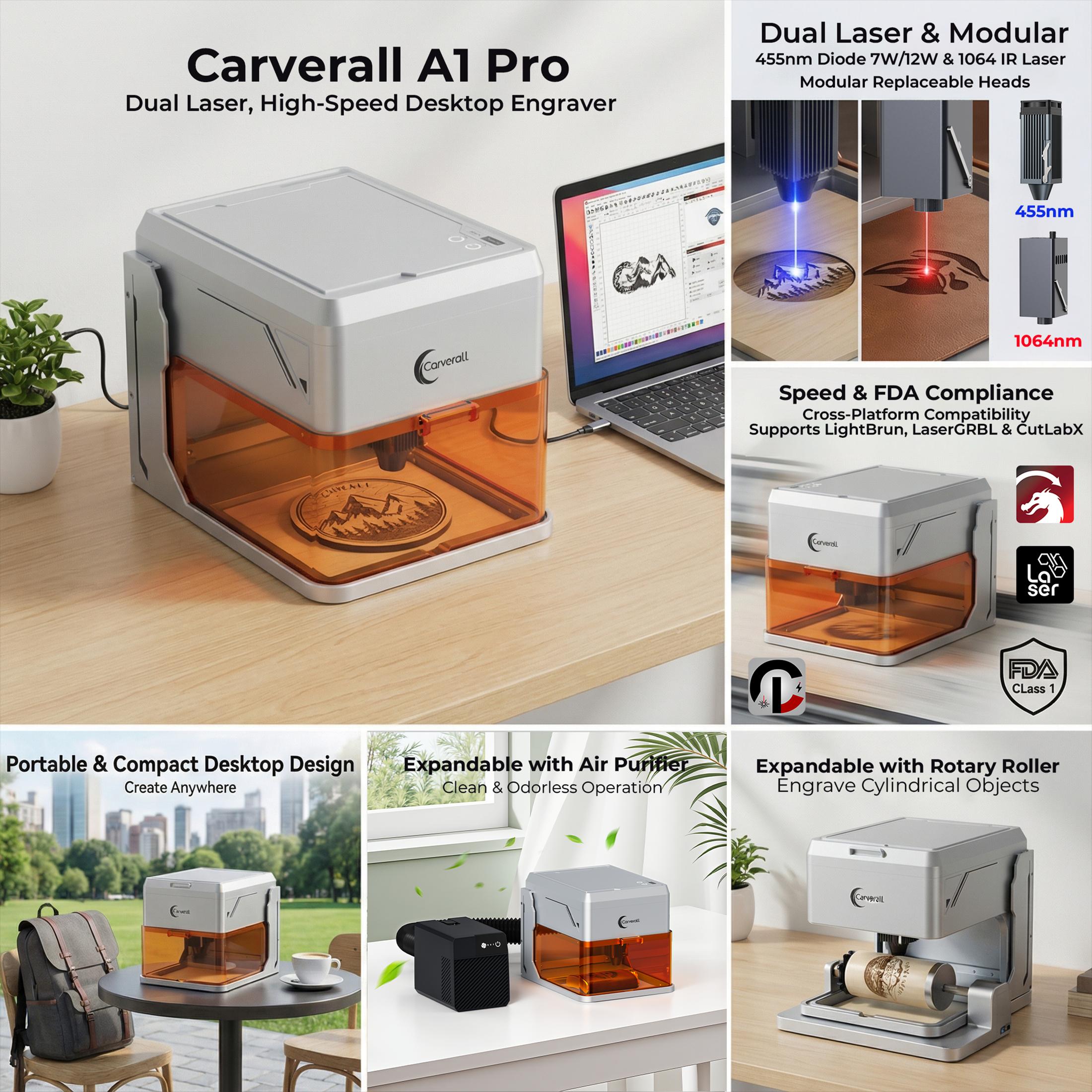 Carverall A1 Pro Laser Engrave - Industrial Laser Engraver For Metal ulasan dan harga