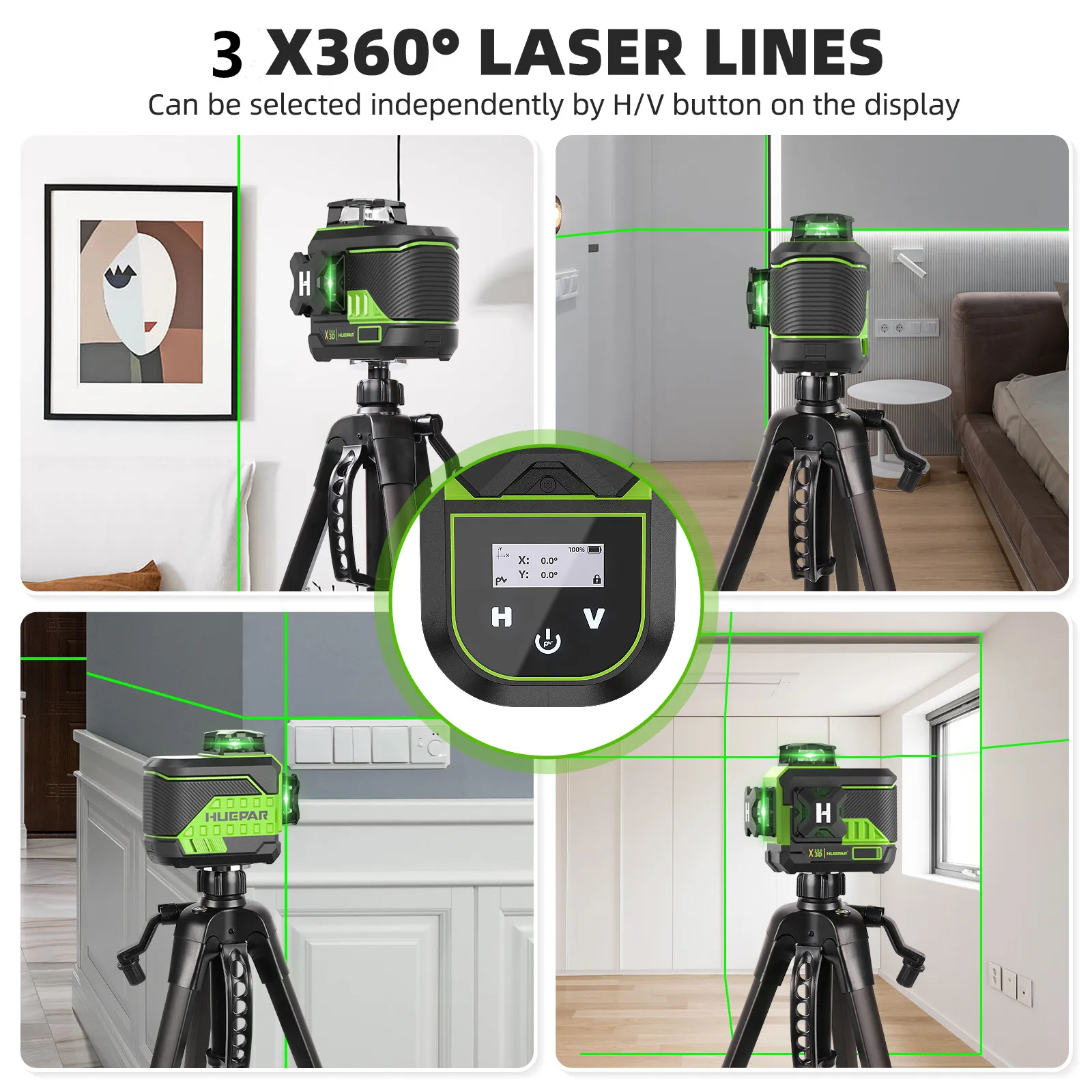 Huepar 3D Cross Line Laser Lev - Industrial Laser Line ulasan dan harga