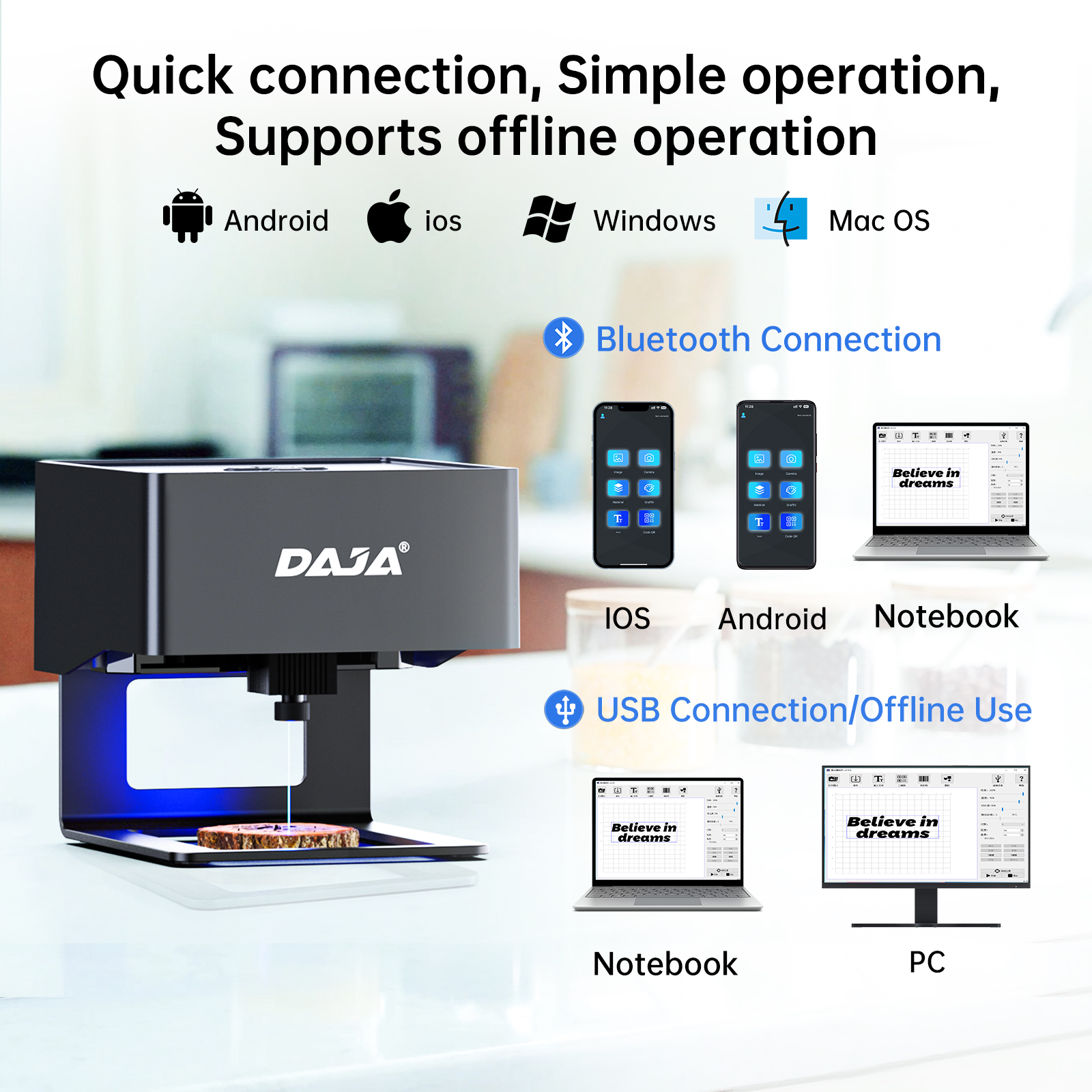 DAJA DJ6 Mini Portable Laser E - Fiber Laser Cutting Machine ulasan dan harga