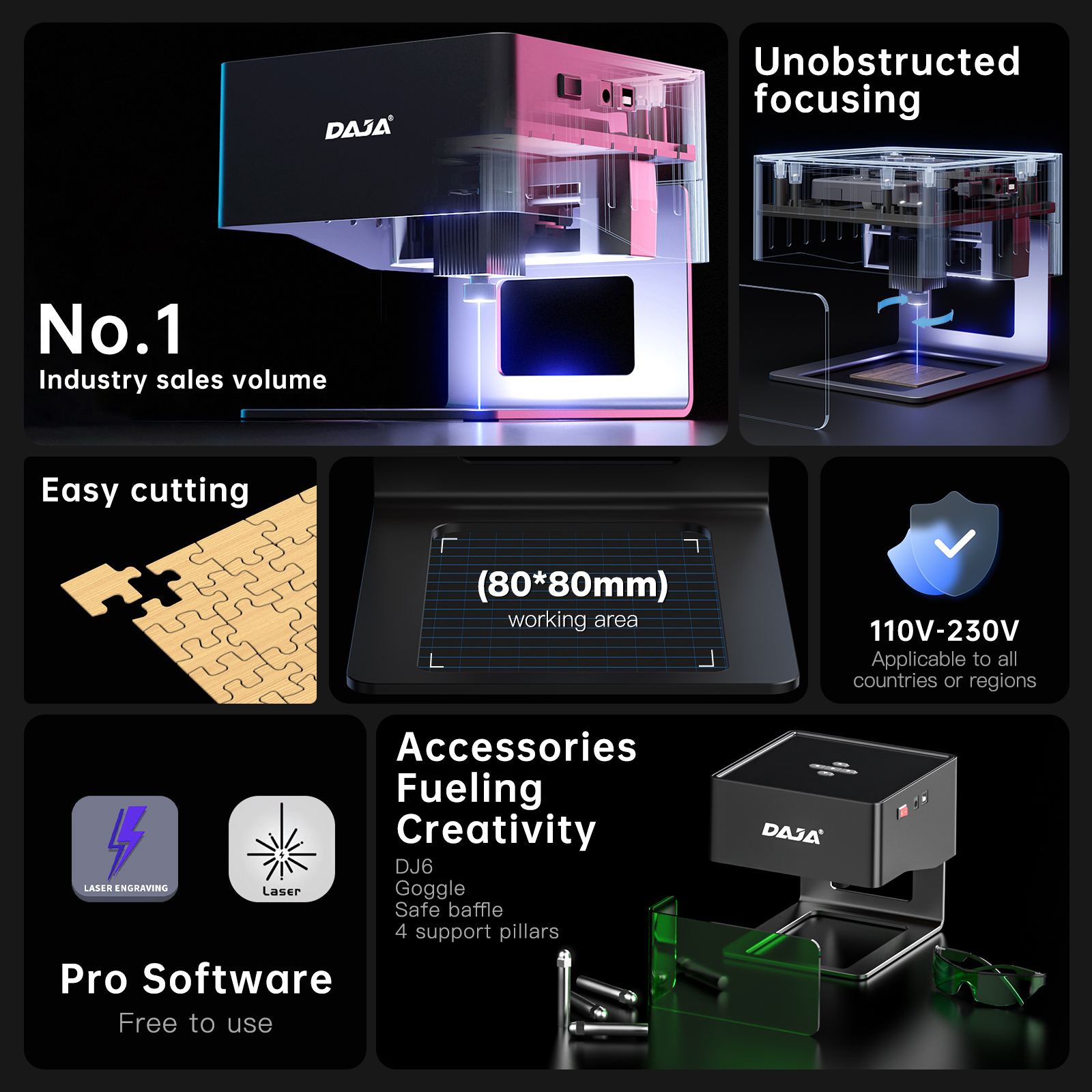DAJA DJ6 Mini Portable Laser E - Fiber Laser Cutting Machine ulasan dan harga